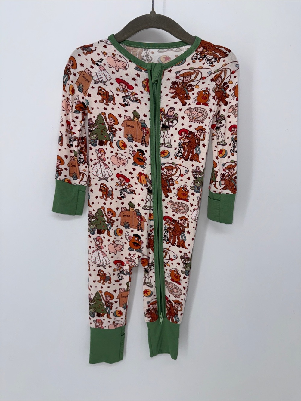 NWOT Toy Story Green-Trim Kids Bamboo One-Piece Pajamas